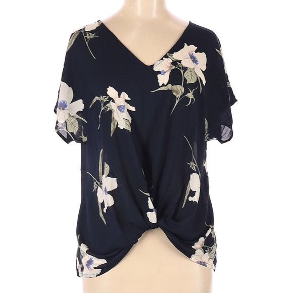 West Kei Tops - West Kei Short Sleeve Allura Knot Detail Blouse